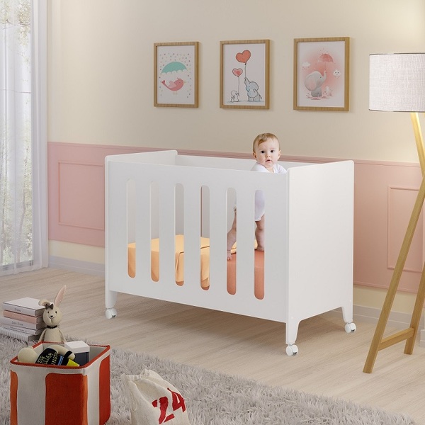 Mini Berço Moisés Encanto Branco Com Colchão Medida Especial