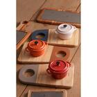 Mini Caçarola Em Porcelana Bon Gourmet Black Lid 13cm Branca