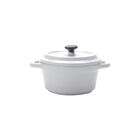 Mini Caçarola Em Porcelana Bon Gourmet Black Lid 13cm Branca