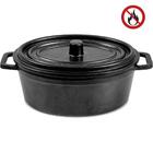 Mini Caçarola Oval Com Tampa 15,5 Cm Melamina Preta 100% Prof