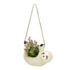 Mini Cachepot Cerâmica Animal Sloth Hooked Marrom 16x8 5x12cm