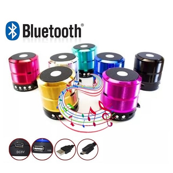 Mini Caixa De Som Bluetooth Fm Micro Sd Usb Auxiliar.