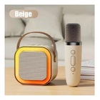 Mini Caixa De Som Portátil Karaokê Bluetooth 5w 2 Microfones