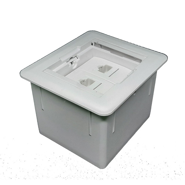 Mini Caixa Universal Quadrada 2 Tomadas Rj45 - Branca