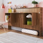 Mini Cama Articulavel Solteiro C/ Mesa Estudo 70 Young Nogal