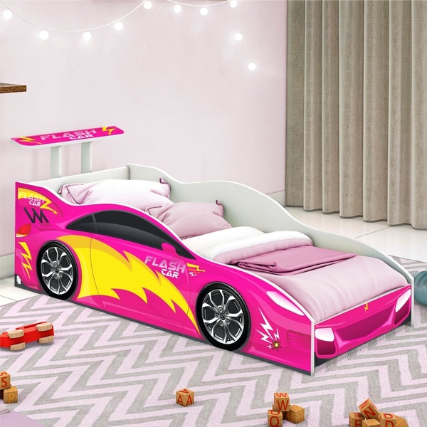 Mini Cama Carros Coloridos Rosa