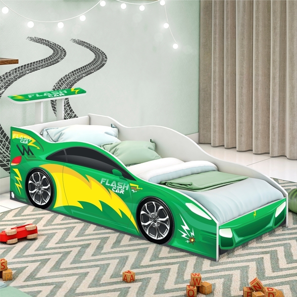 Mini Cama Carros Coloridos Verde