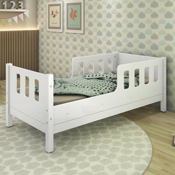 Mini Cama E Moldura De Parede Casa Poly Madeira E Branco