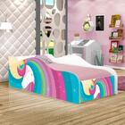 Mini Cama Fun Unicórnio Arco Íris Infantil Com Colchão