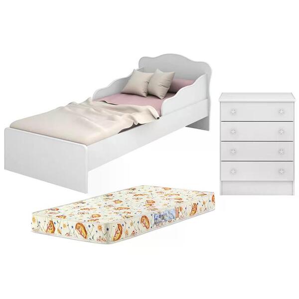 Mini Cama Infantil 849 E Comoda 777 Doce Sonho Com Colchao Qm