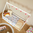 Mini Cama Infantil Branco Madeira Montessori Casinha Com Estr