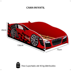 Mini Cama Infantil Carro Corrida Speedy MDF Proteção Lateral
