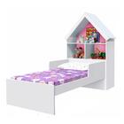 Mini Cama Infantil Casinha Miguel Branco Rosa