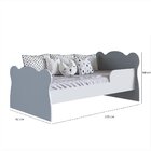 Mini Cama Infantil Com Proteção Lateral 1590 Baby  Branco/azul
