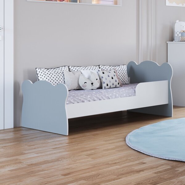 Mini Cama Infantil Com Proteção Lateral 1590 Baby  Branco/azul