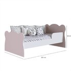 Mini Cama Infantil Com Proteção Lateral 1590 Baby  Branco/rosa