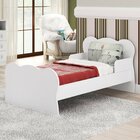 Mini Cama Infantil Com Proteção Lateral Arco-íris  Branco