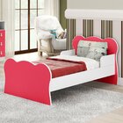 Mini Cama Infantil Com Proteção Lateral Arco-íris  Rosa/branco