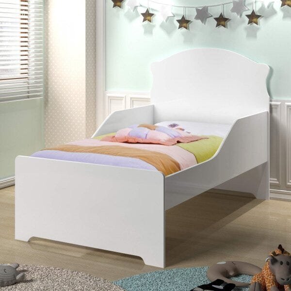 Mini Cama Infantil Com Proteção Lateral Branco