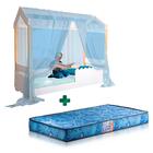 Mini Cama Infantil Com Voal Azul Branco Jhulia Divaloto Com C