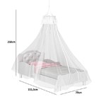 Mini Cama Infantil Cristal Estofada Dossel Teto Branco - Pura
