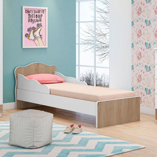 Mini Cama Infantil Doce Sonho - Qmovi - Carvalho/branco
