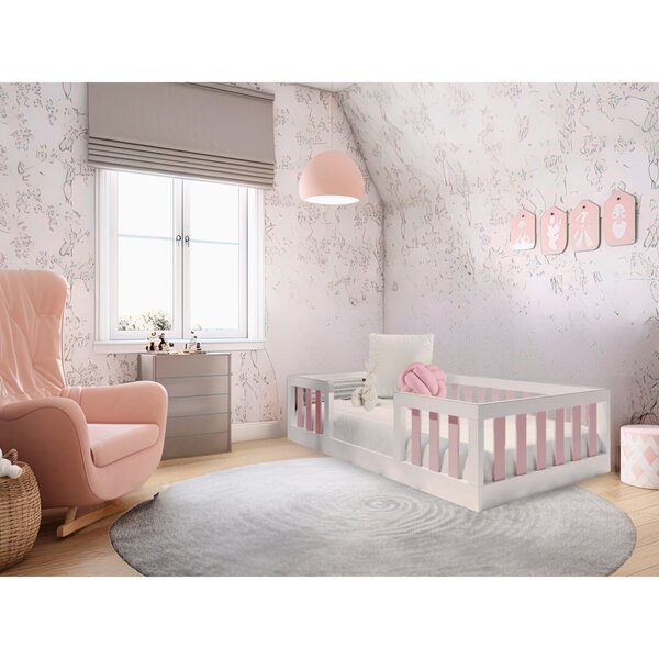 Mini Cama Infantil Montessoriana Marina Rosa/branco