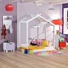 Mini Cama Infantil Montessoriano Com Telhado V Casinha Em Mad