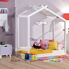Mini Cama Infantil Montessoriano Com Telhado V Casinha Em Mad