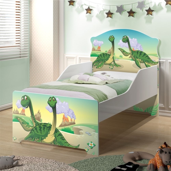 Mini Cama Infantil Pop Dupla Dinos Com Colchão