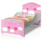 Mini Cama Infantil Pop Nuvens Rosa Menina Com Colchão