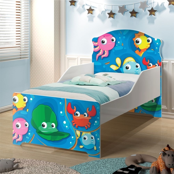 Mini Cama Infantil Pop Peixinhos Com Colchão