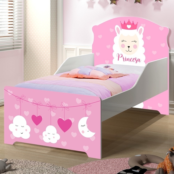 Mini Cama Infantil Pop Sonho Da Lhama Com Colchão