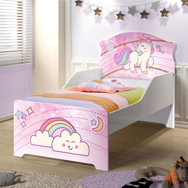 Mini Cama Infantil Pop Unicórnio Com Colchão
