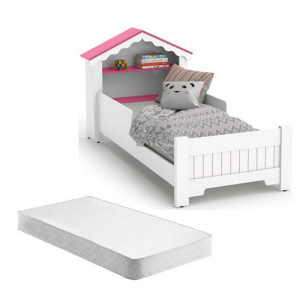 Mini Cama Infantil Princesa Branco Com Colchão