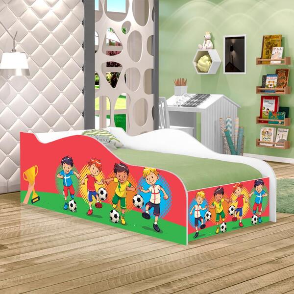 Mini Cama Like Meninos Futebol Infantil Com Colchão