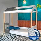 Mini Cama Montessoriana Cabana Branco Grafite Livia Divaloto