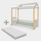 Mini Cama Montessoriana Cabana Com Colchão Branco Livia Dival