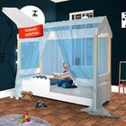 Mini Cama Montessoriana Casinha Branca Com Colchão E Led E Vo