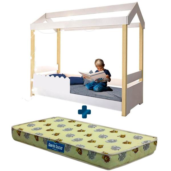 Mini Cama Montessoriana Casinha Com Led Branco Jhulia Divalot