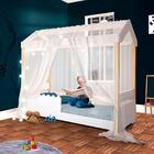 Mini Cama Montessoriana Casinha Com Led E Voal Branco Jhulia