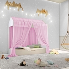 Mini Cama Montessoriana Plus Infantil Com Dossel Rosa
