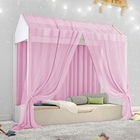 Mini Cama Montessoriana Plus Infantil Com Dossel Rosa