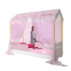 Mini Cama Montessoriana Rose Casinha Com Led E Voal Rosa Jhul