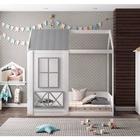 Mini Cama Montessoriano Com Telhado Casinha Garden - Branco/