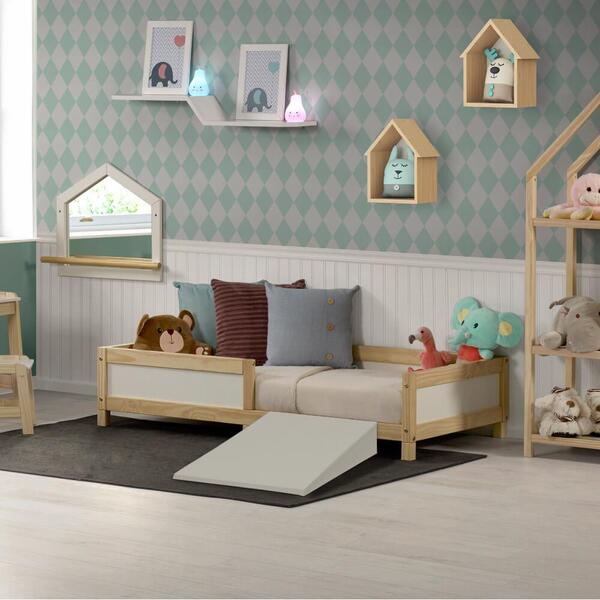Mini Cama Versa Com Rampa Pikler E Grades Em Painel - Natural