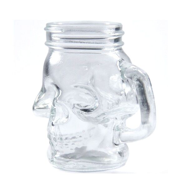 Mini Caneca De Vidro Caveira Skull Head 110ml
