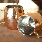 Mini Caneca Martelada Moscow Mule Em Aço Inox Cobreado 60ml M