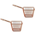 Mini Cesto Fritura Para Servir Batata Frita Rose Kit Com 4