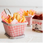 Mini Cesto Fritura Servir Porções Quentes Batata Frita 10cm
